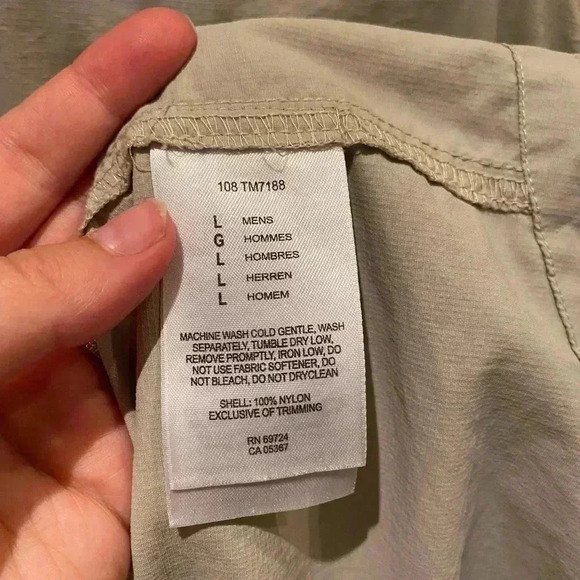 COLUMBIA TITANIUM CREAM NYLON CASUAL BUTTON DOWN L - Picture 4 of 5